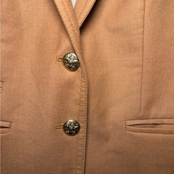 J. Crew Schoolboy 100% Wool Women’s Blazer Size 0 Tan Camel Academia Neutral - Picture 5 of 7